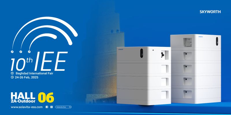 Skyworth energy storage solutions at the 10th IEE in Baghdad, showcasing advanced modular energy storage systems