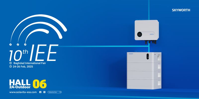Skyworth solar inverter and energy storage solutions at the 10th IEE in Baghdad, showcasing innovative smart energy solutions